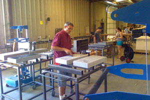 Jeff, Kevin and Ashley - preparing markers for shipment